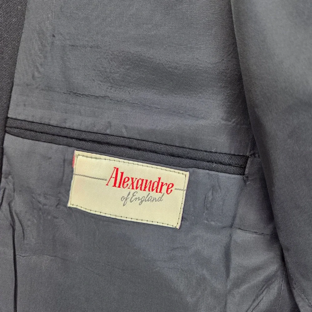 Alexandre of England Mens Navy Blue Pure New Wool Blazer Sport Coat 40 Short